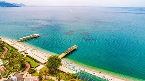 Private beach nearby, black sand, free beach cabanas, sun-loungers