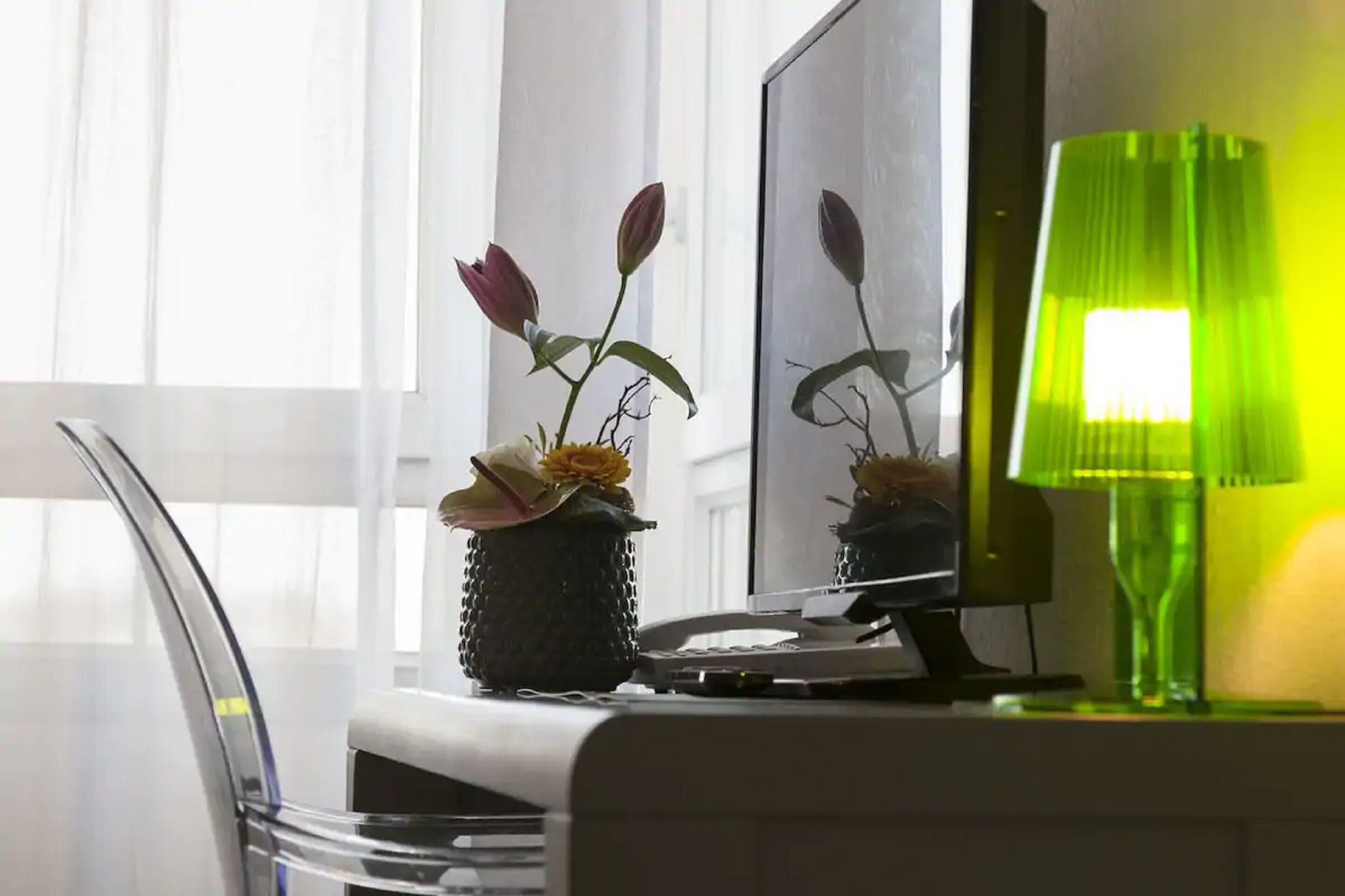 premium bedding, desk, soundproofing, iron/ironing board