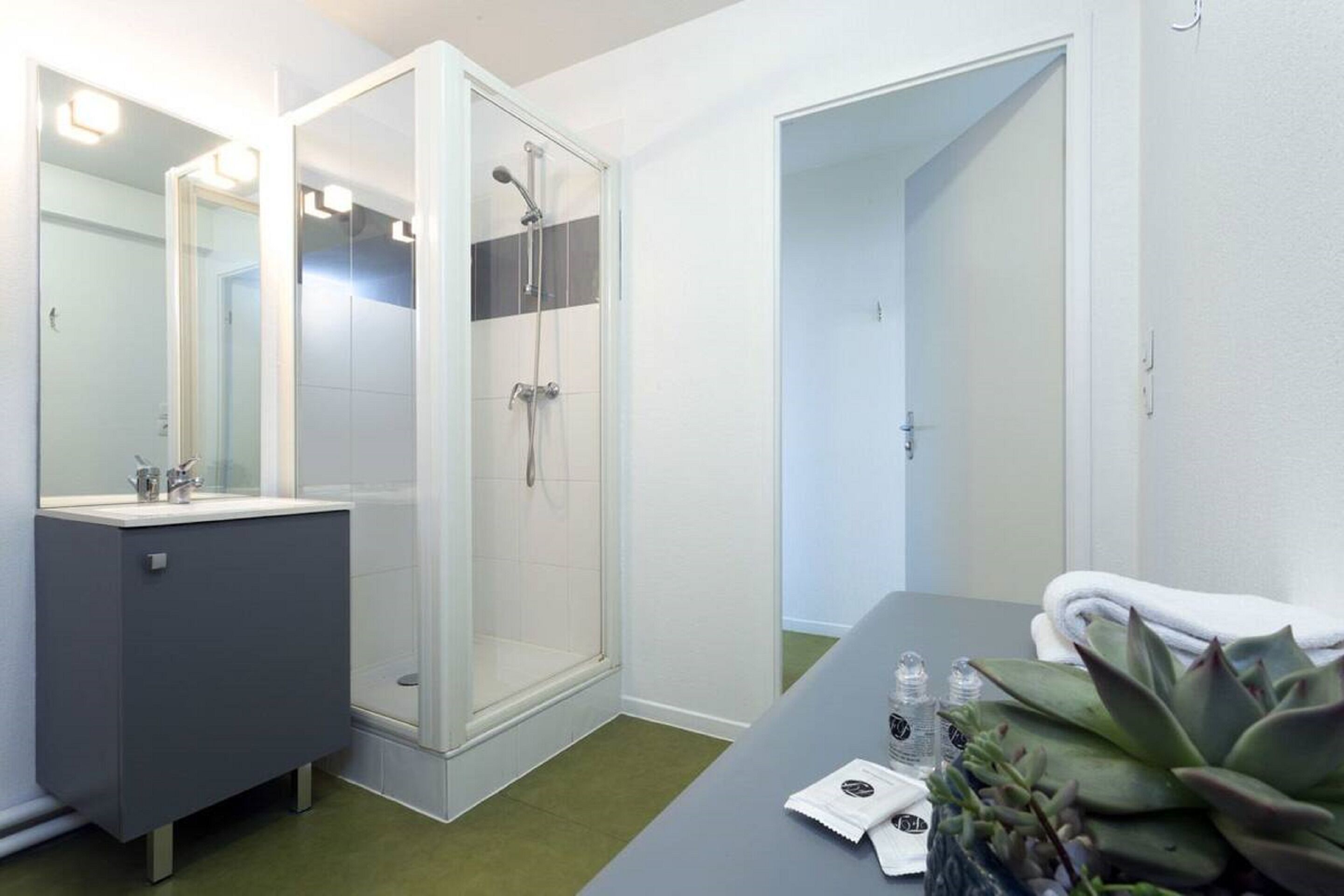 free toiletries, hair dryer, towels