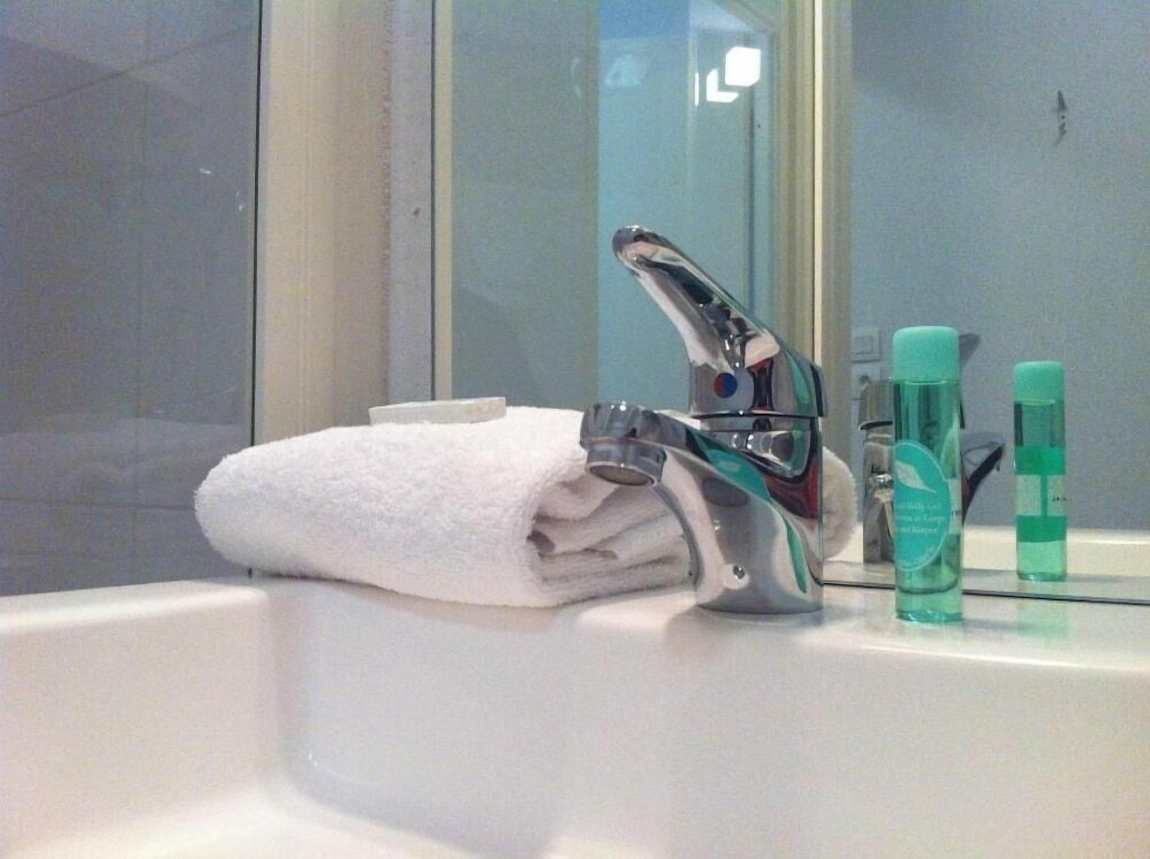 free toiletries, hair dryer, towels