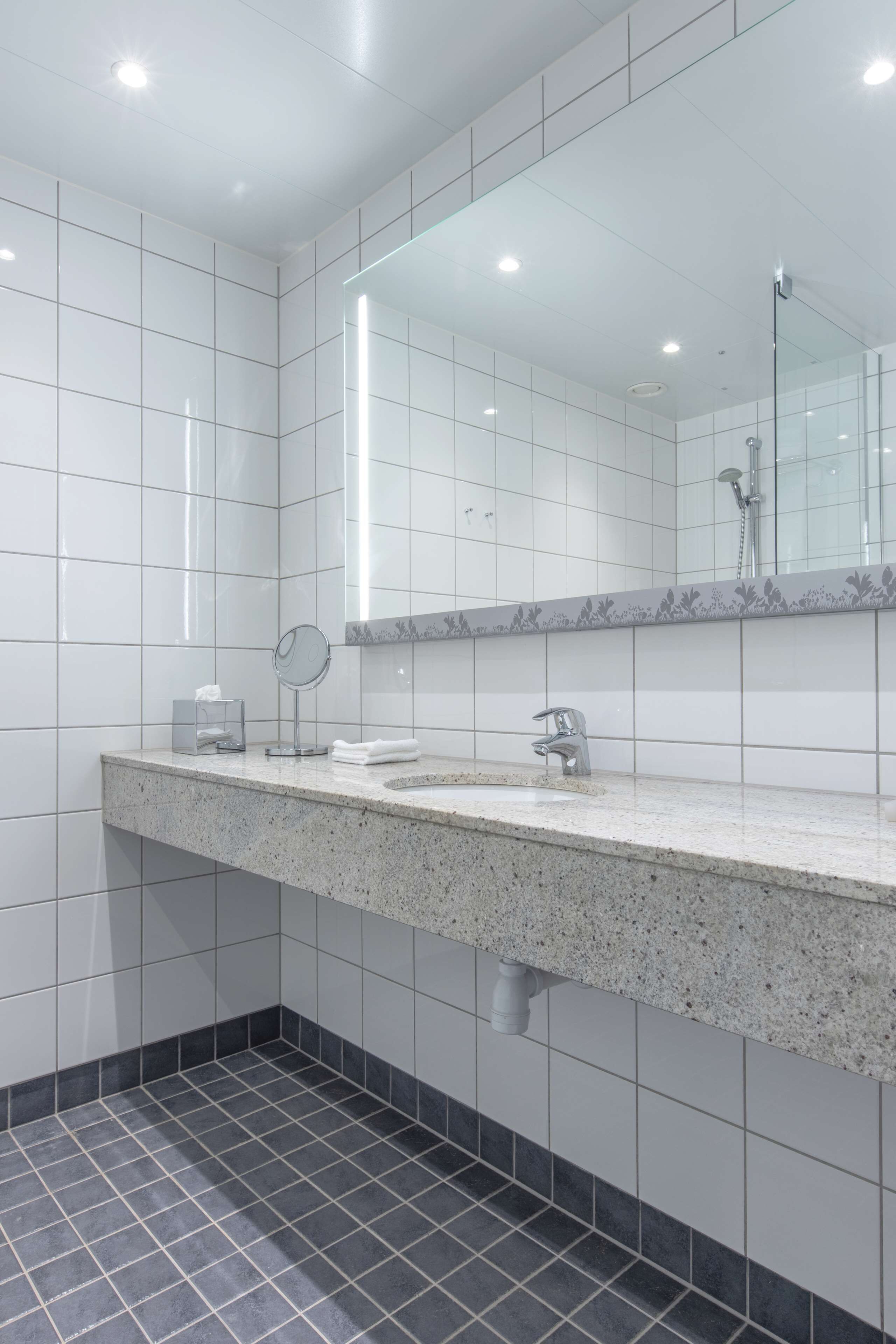 junior suite | bathroom | shower, eco-friendly toiletries, hair dryer, towels