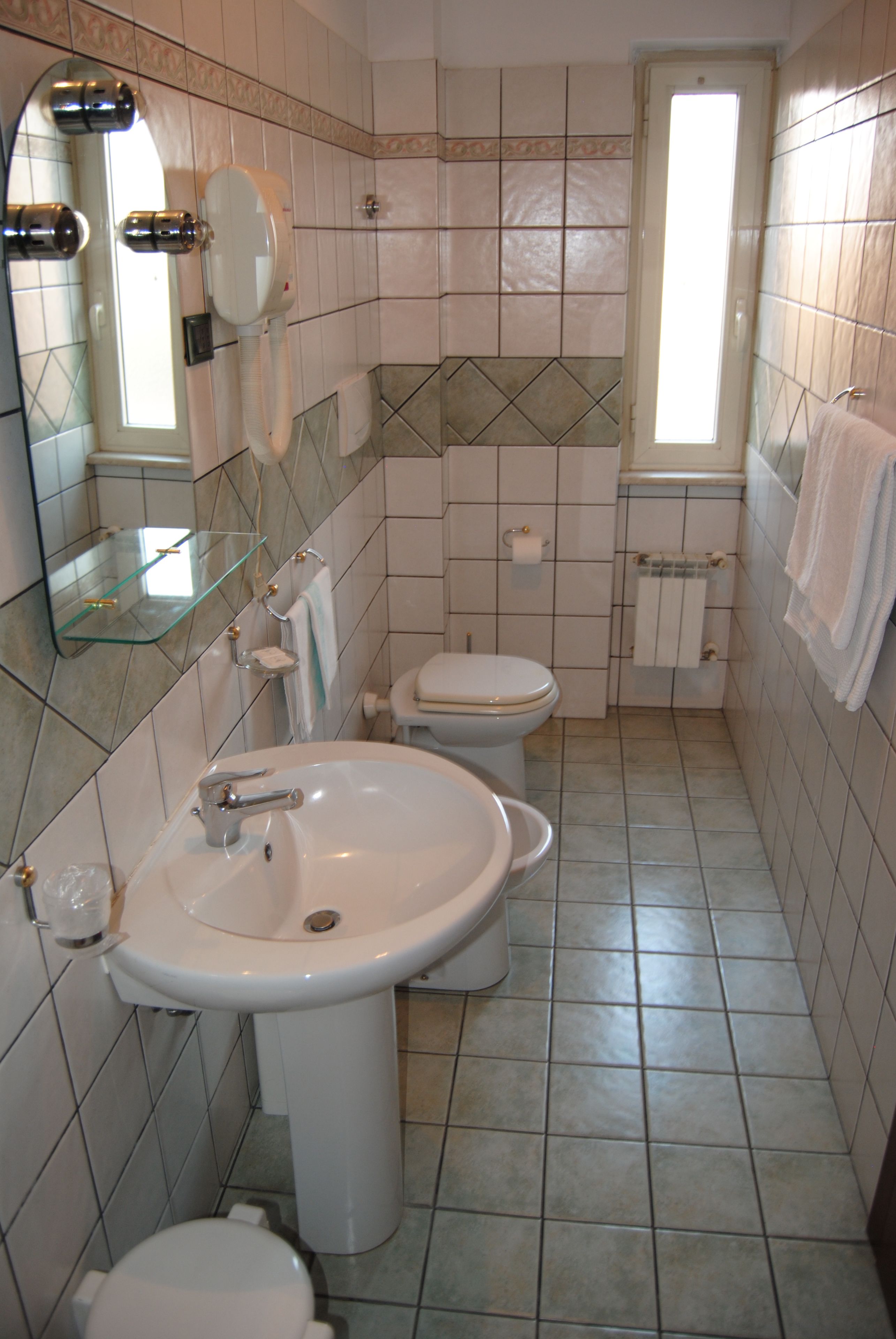 rainfall showerhead, designer toiletries, hair dryer, bidet