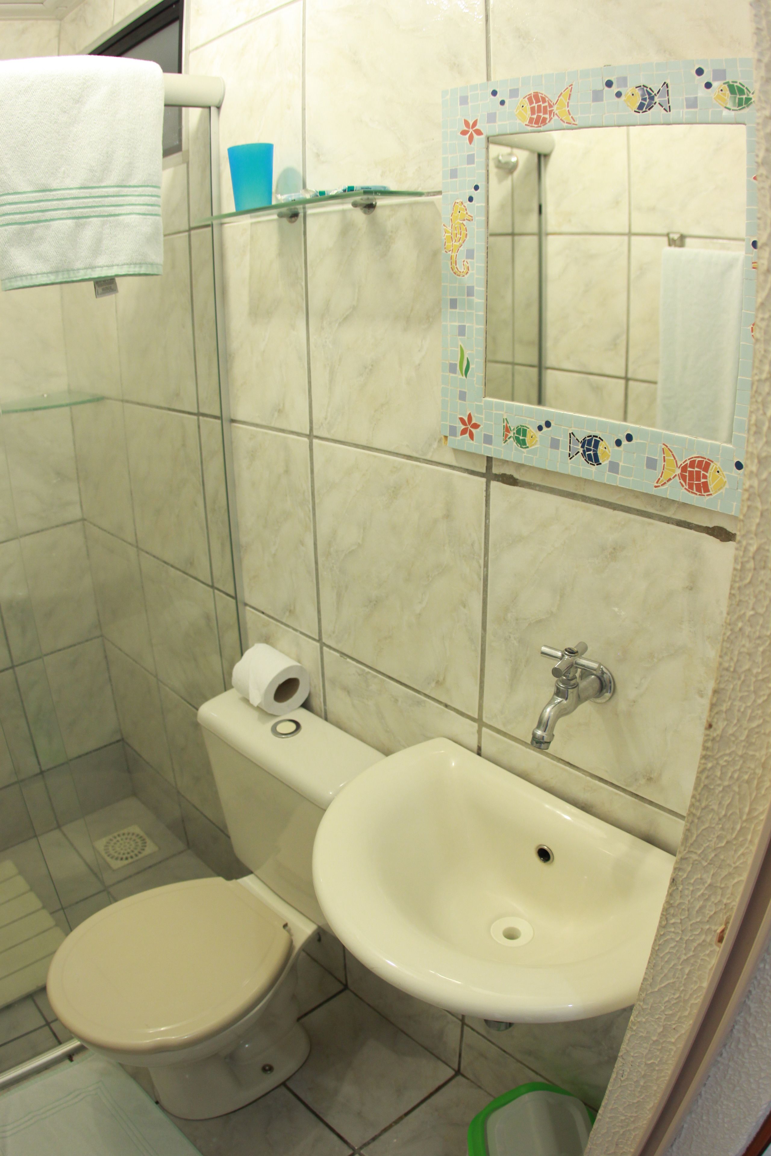standard room | bathroom | shower, free toiletries, hair dryer, towels