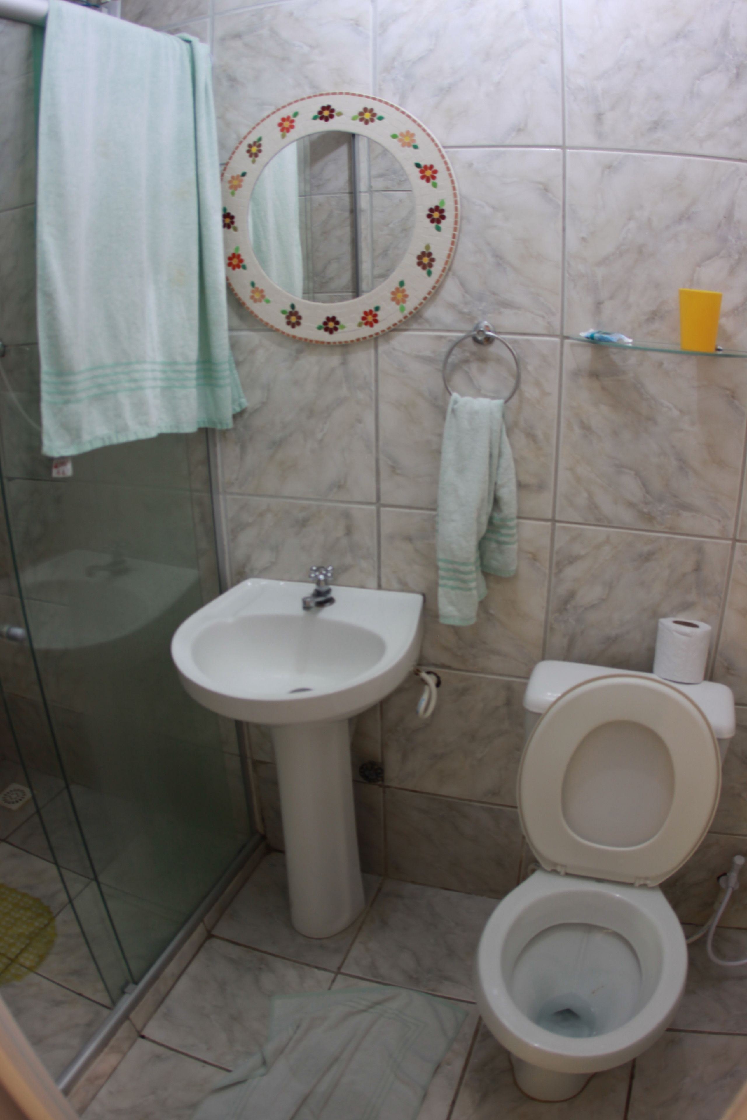 standard room | bathroom | shower, free toiletries, hair dryer, towels