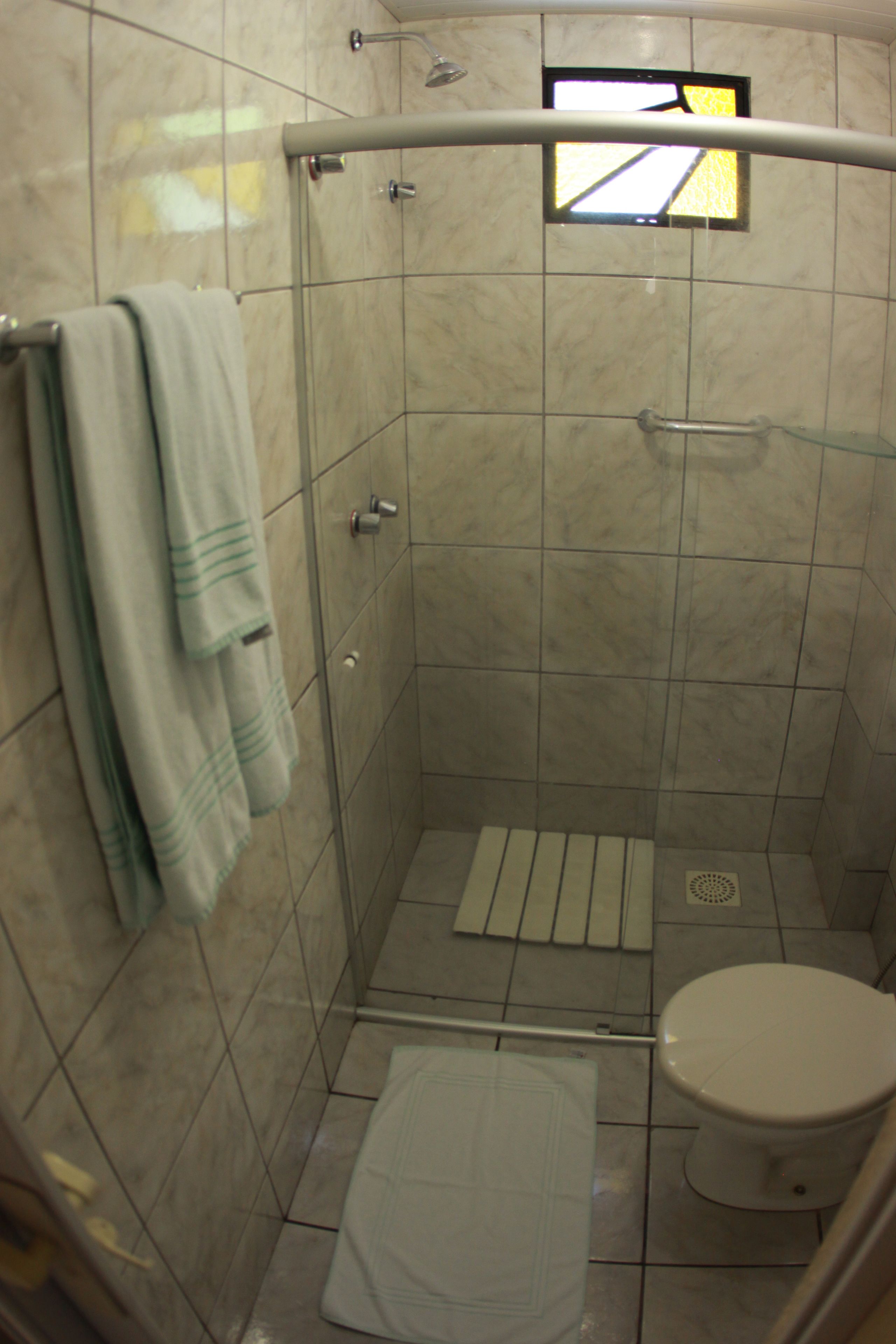 standard room | bathroom | shower, free toiletries, hair dryer, towels