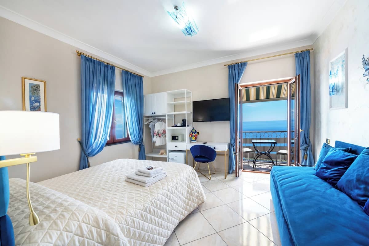 Superior Triple Room, Sea View | Premium bedding, down comforters, memory foam beds, minibar