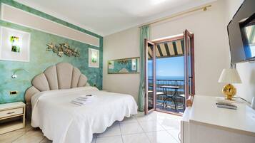 Superior Double Room, Sea View | Premium bedding, down comforters, memory foam beds, minibar
