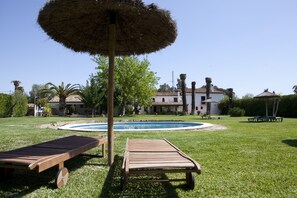 Outdoor pool, pool umbrellas