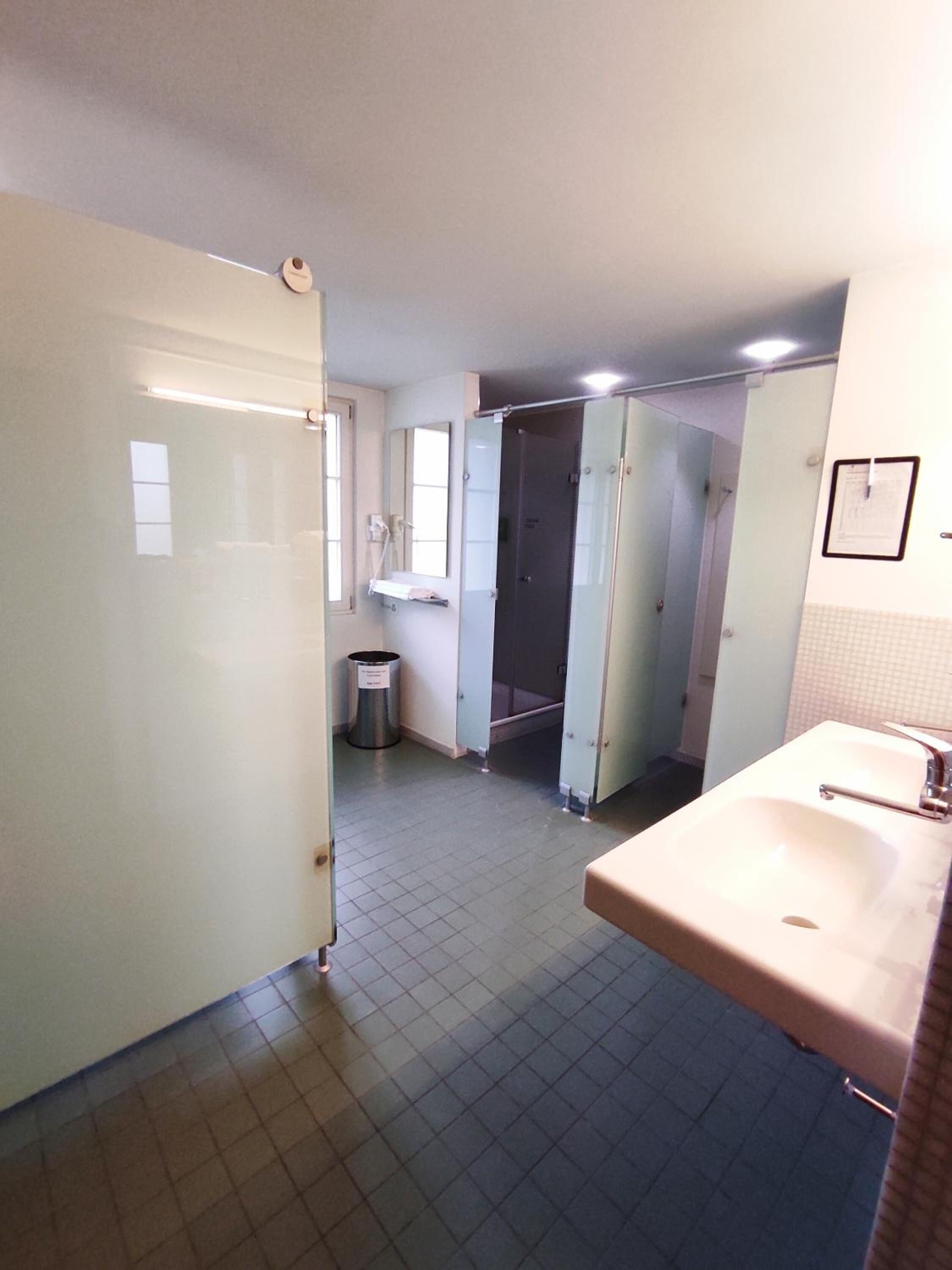 shower, hair dryer, bathrobes, towels