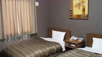 Desk, free WiFi, bed sheets