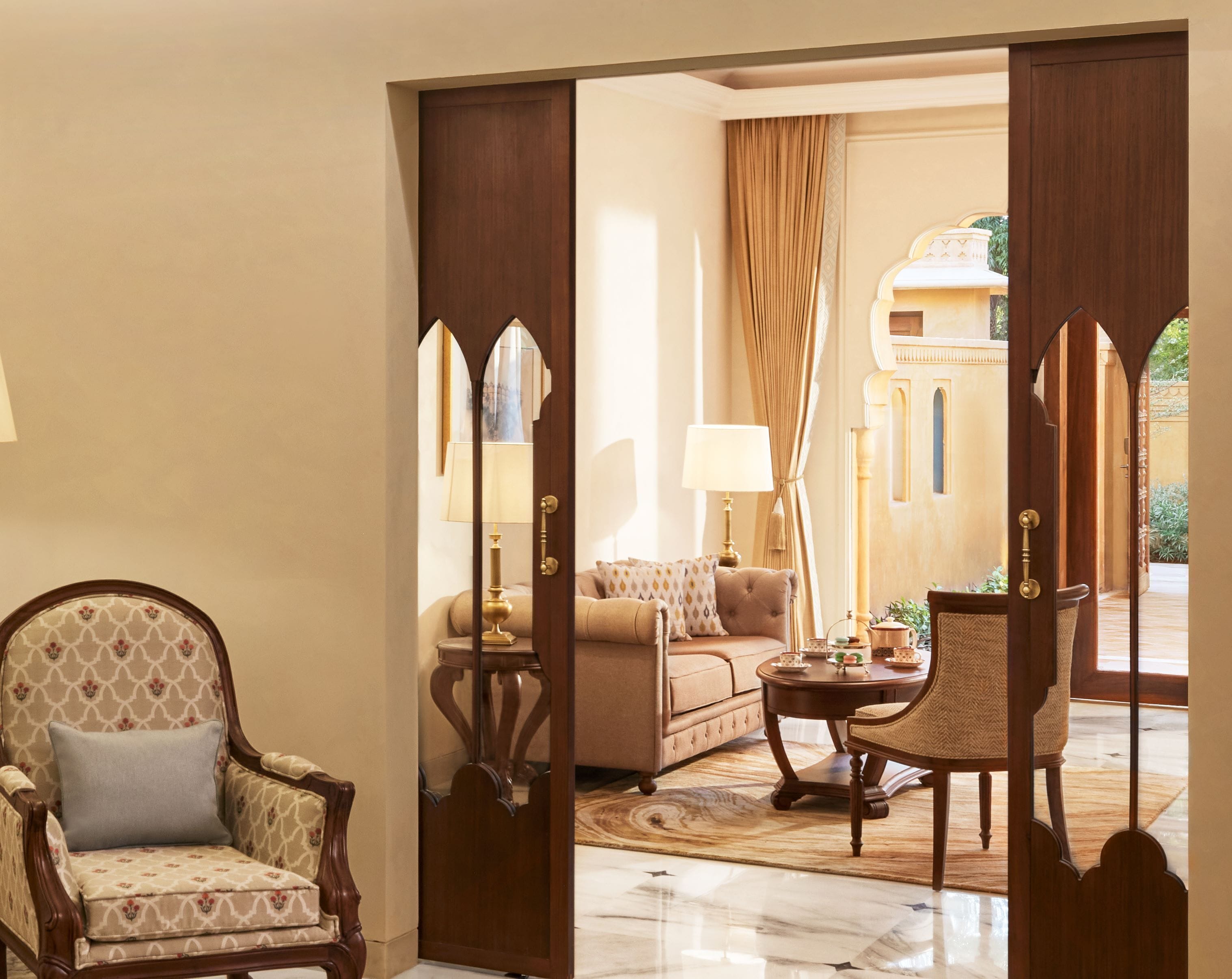 royal suite, 2 bedrooms | living area | 55-inch led tv with satellite channels, tv, fireplace