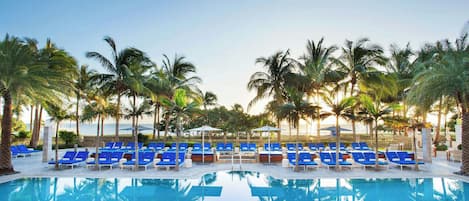 2 outdoor pools, open 7:00 AM to 6:00 PM, pool umbrellas, sun loungers