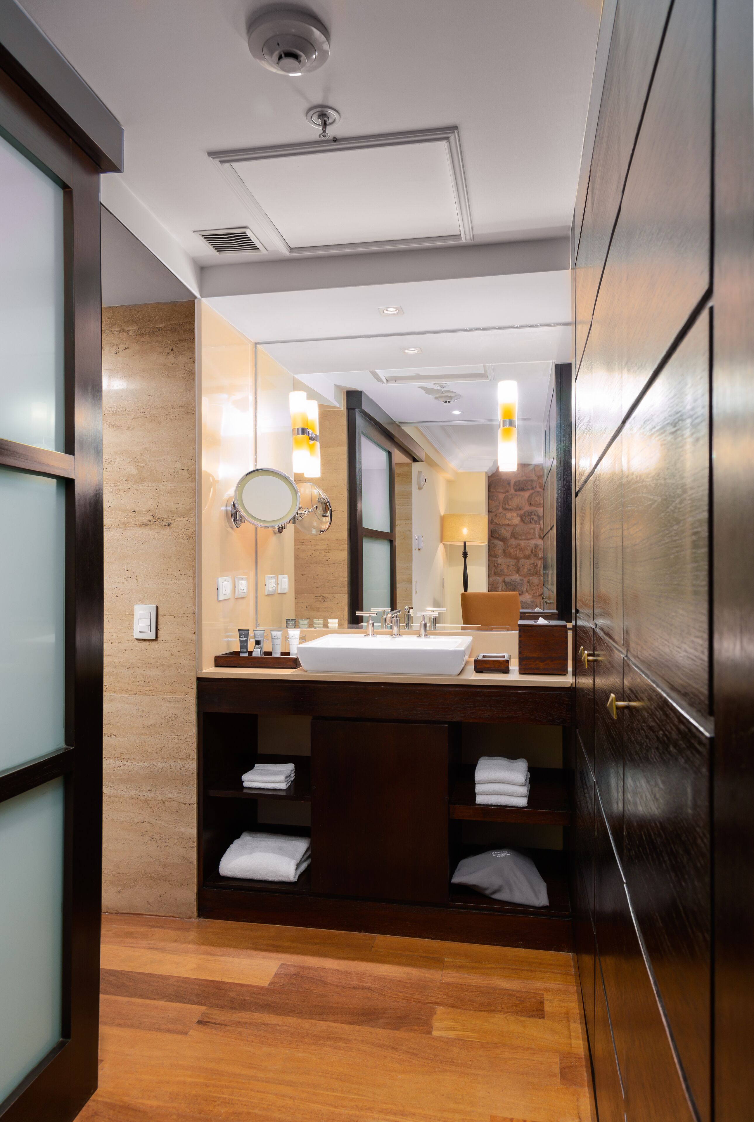 separate bathtub and shower, free toiletries, bathrobes, slippers