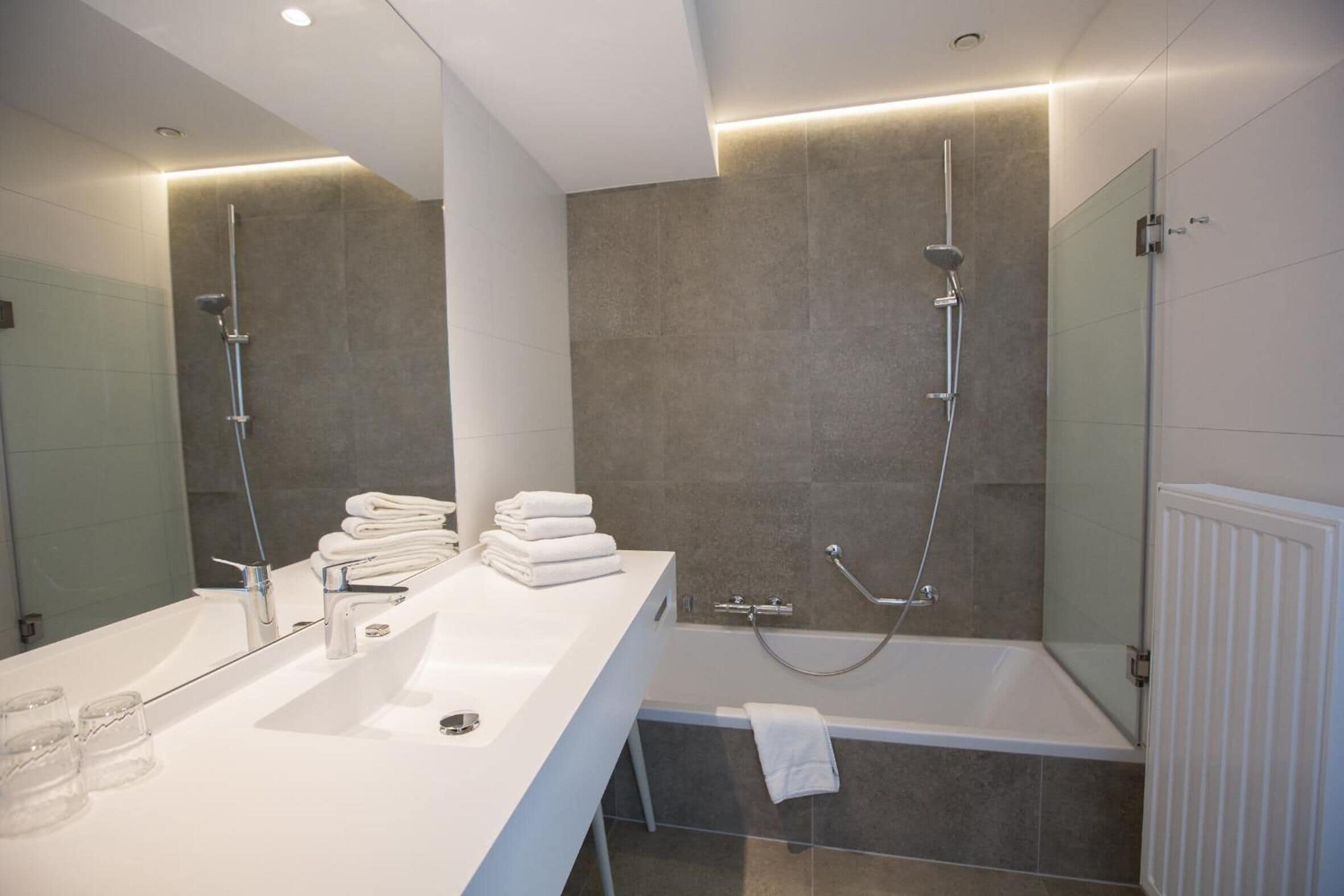 free toiletries, hair dryer, towels