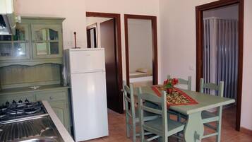 Full-size fridge, stovetop