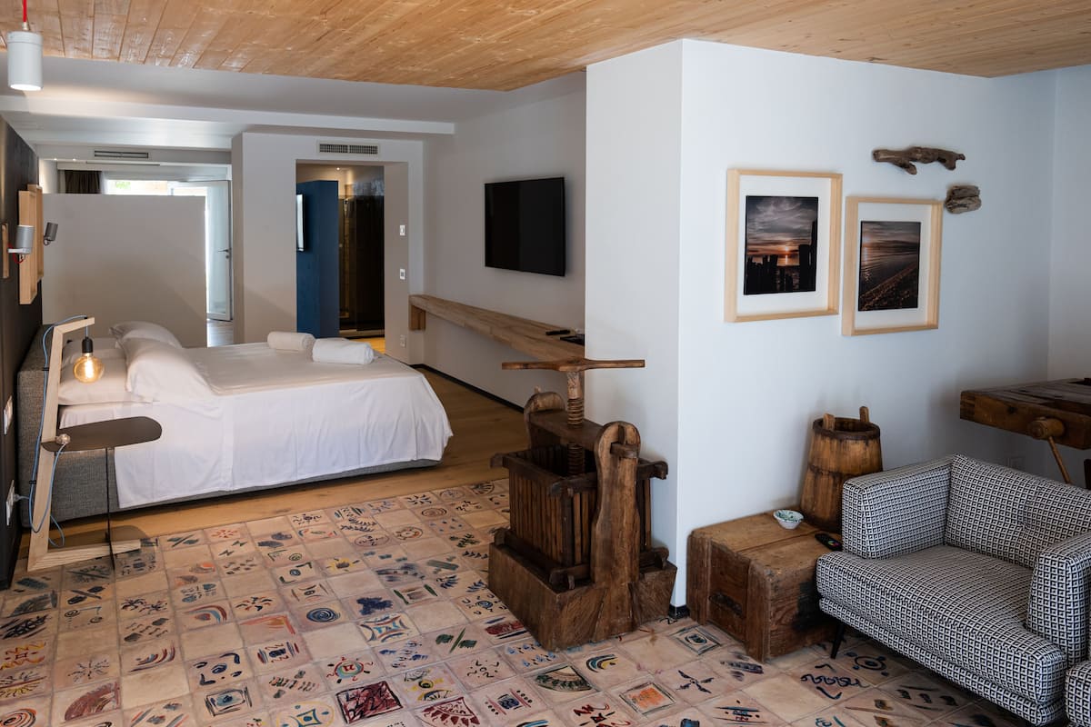 1 slaapkamer, lakens van Egyptisch katoen, luxe beddengoed, een minibar