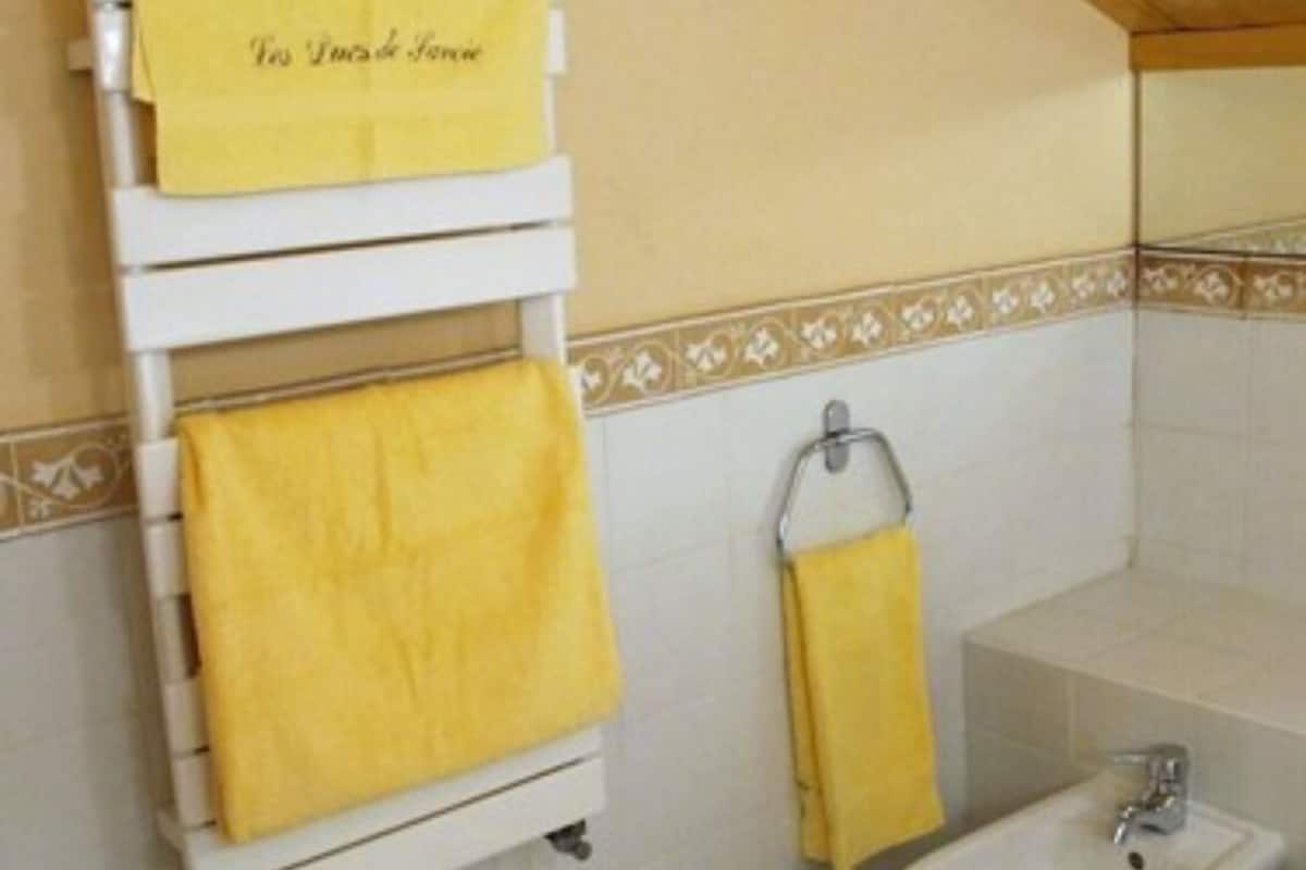 superior room large balcony with fireplace | bathroom | towels