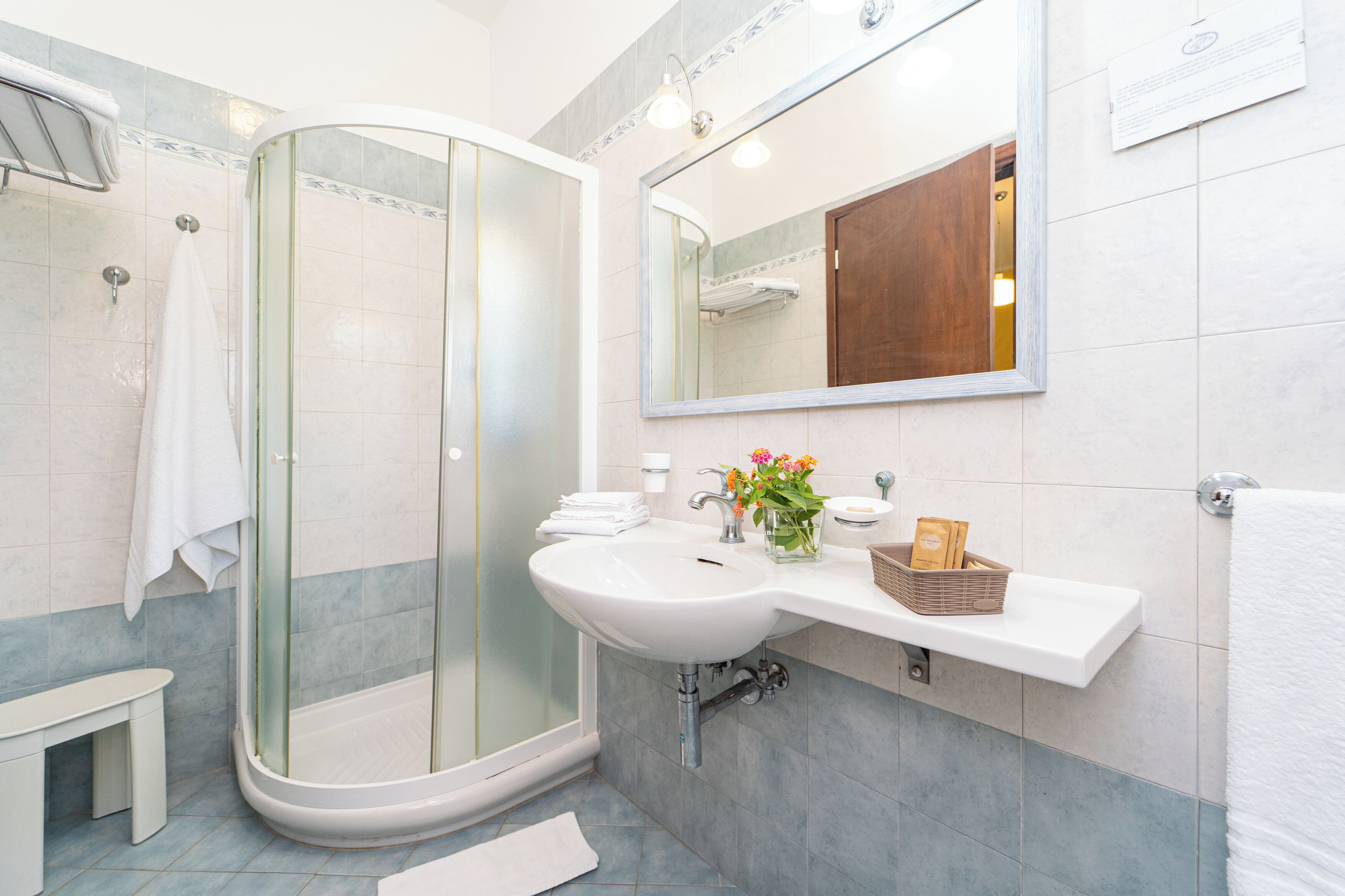 combined shower/bathtub, free toiletries, hair dryer, bidet