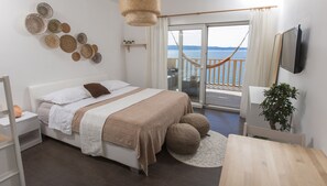 蜜月開放式客房, 1 間臥室, 海景 | 高級寢具、特厚豪華床墊、迷你吧、獨特設計