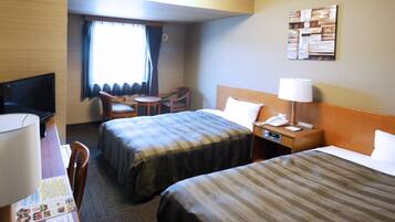 Desk, free WiFi, bed sheets