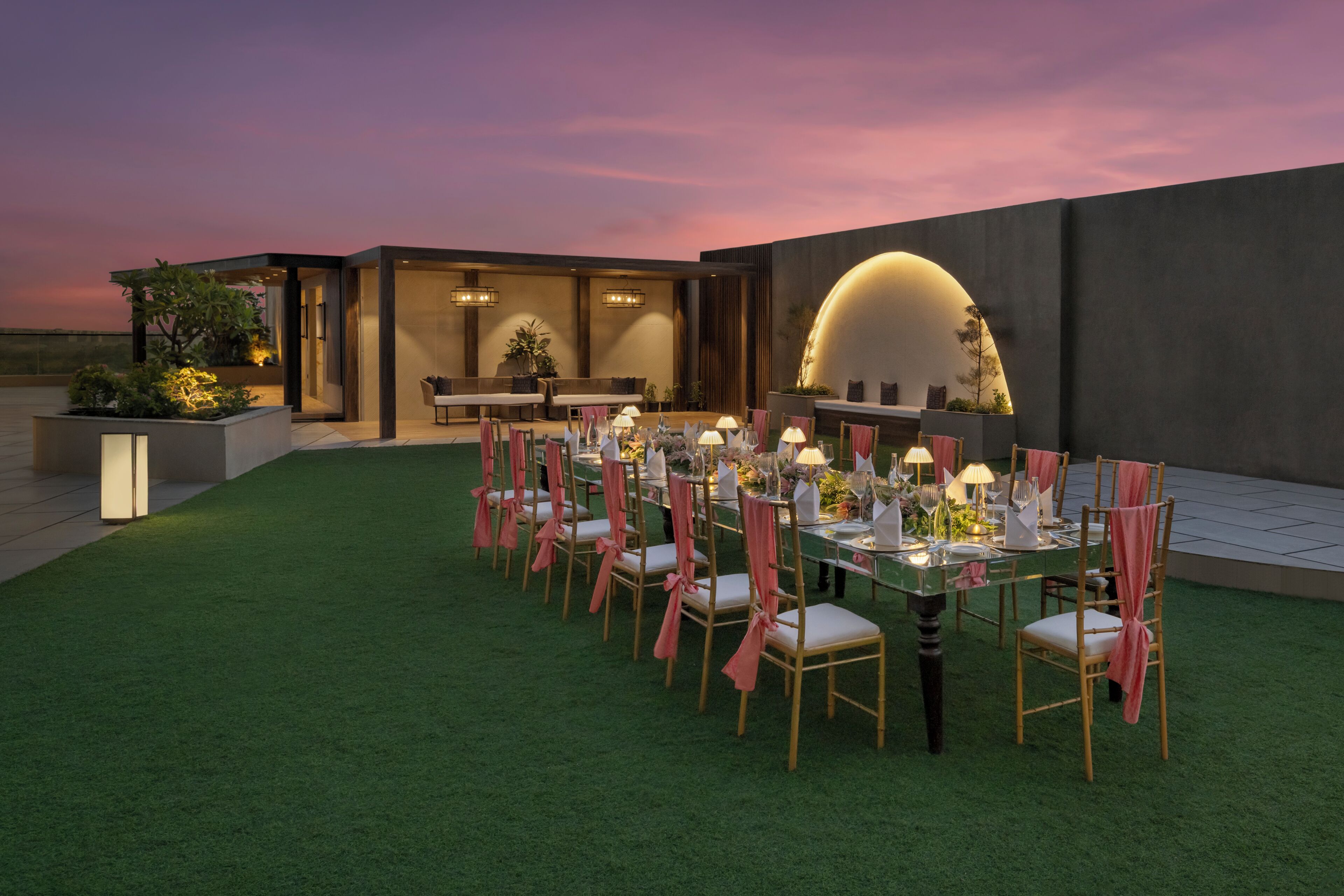Outdoor banquet area