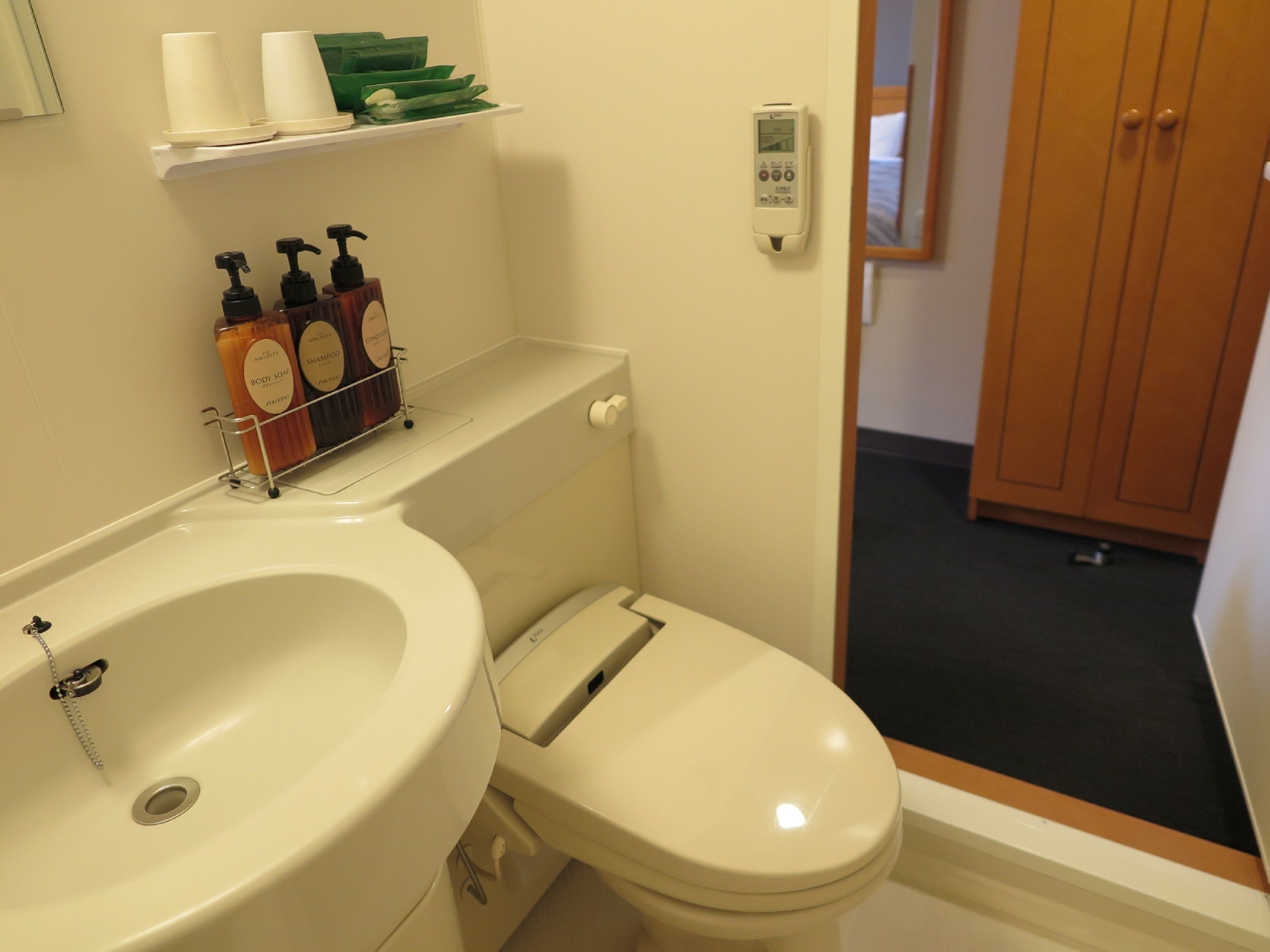 free toiletries, hair dryer, slippers, bidet