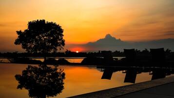 Outdoor pool, sun loungers, lifeguards on site