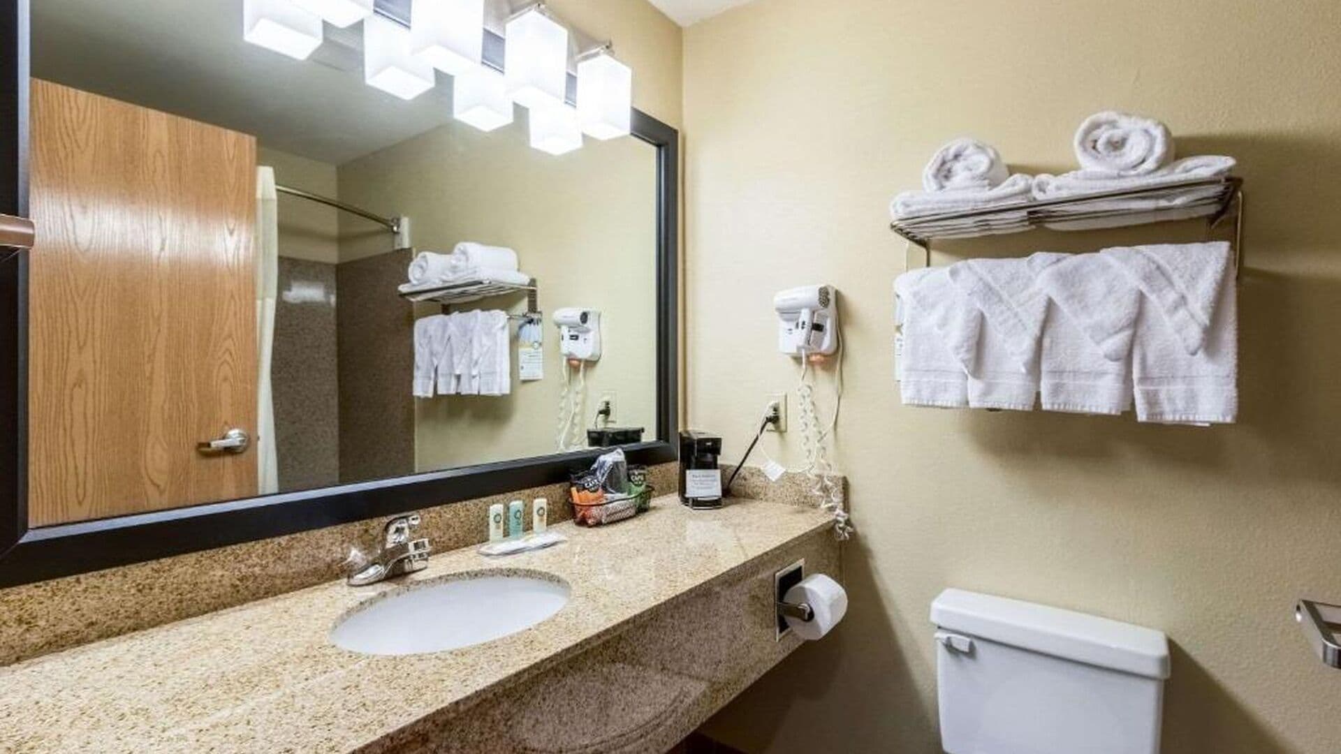 Standard Room, 1 King Bed, Non Smoking | Bathroom | Combined shower/tub, free toiletries, hair dryer, towels