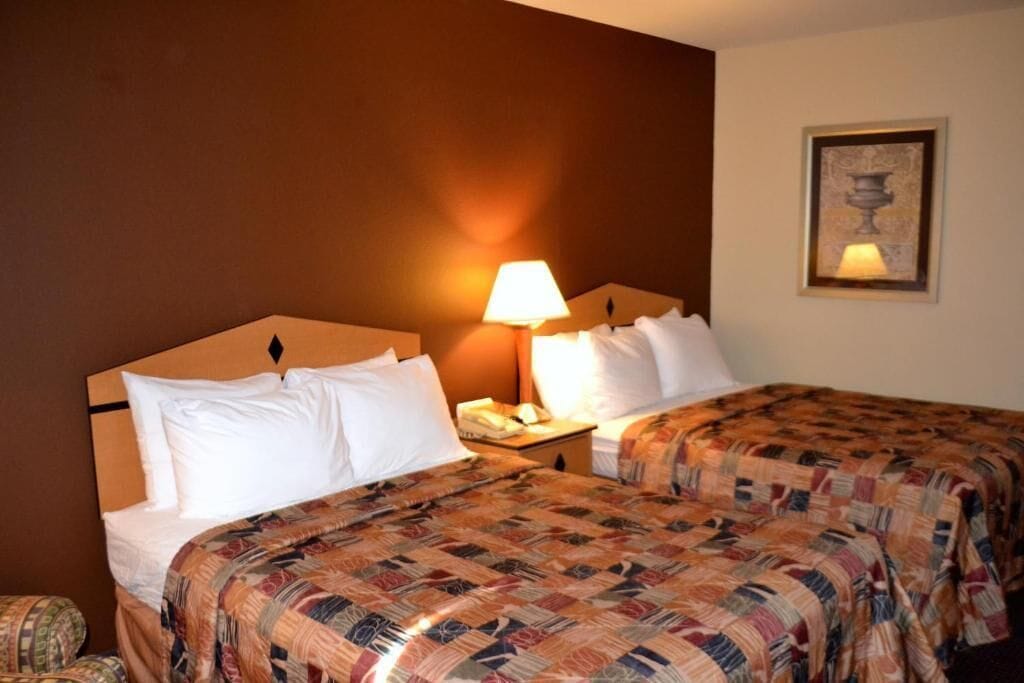 Room, 2 Queen Beds, Non Smoking | Desk, iron/ironing board, free WiFi, bed sheets