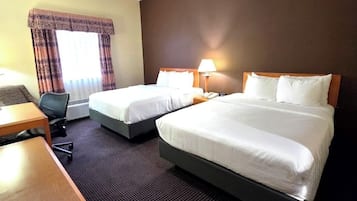 Room, 2 Queen Beds, Non Smoking | Desk, iron/ironing board, free WiFi, bed sheets