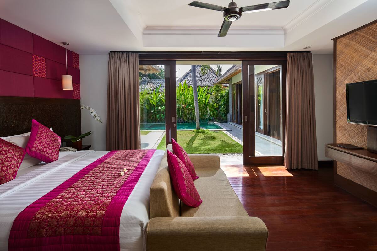luxury villa, 3 bedrooms, private pool | premium bedding, minibar, in-room safe, individually decorated