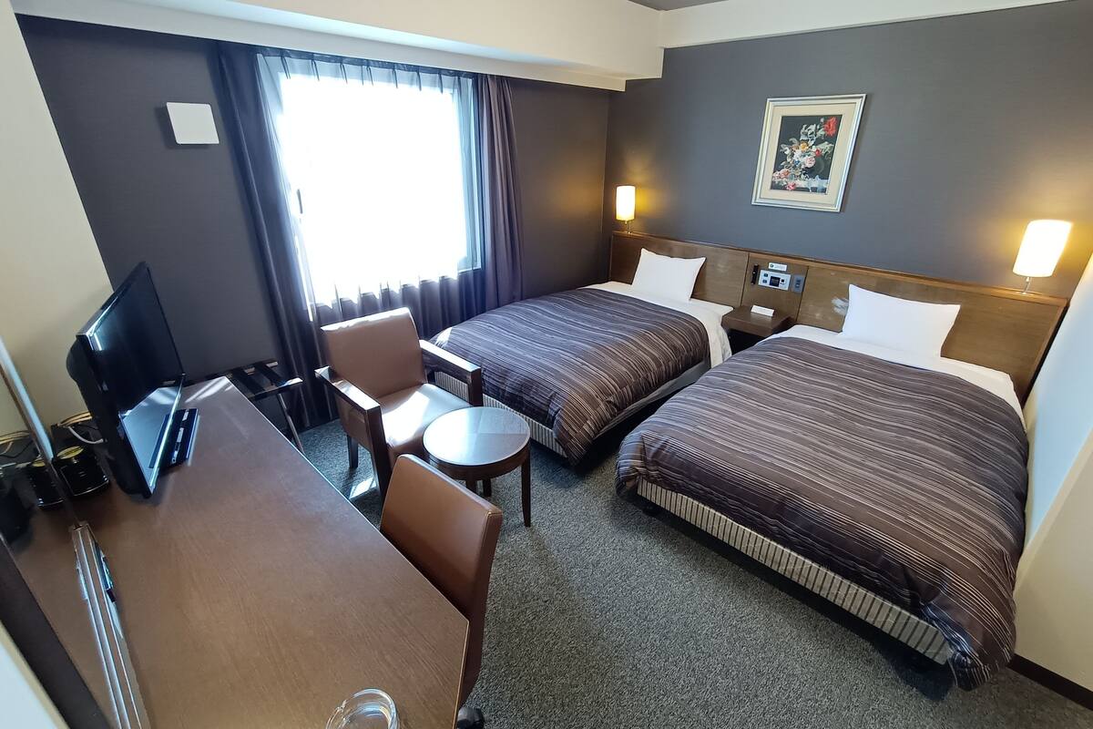 (main building) twin room, smoking (120cm bed) | free wifi, bed sheets