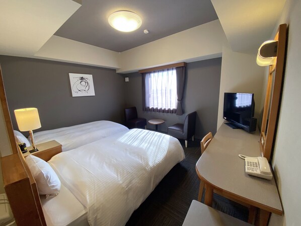 Desk, free WiFi, bed sheets - Hotel Route Inn Mooka (Mooka)