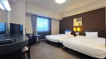 Desk, free WiFi, bed sheets