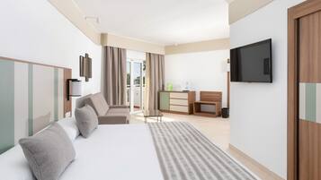 Suite, balkon, pemandangan kebun | Brankas, Wi-Fi gratis, dan seprai linen