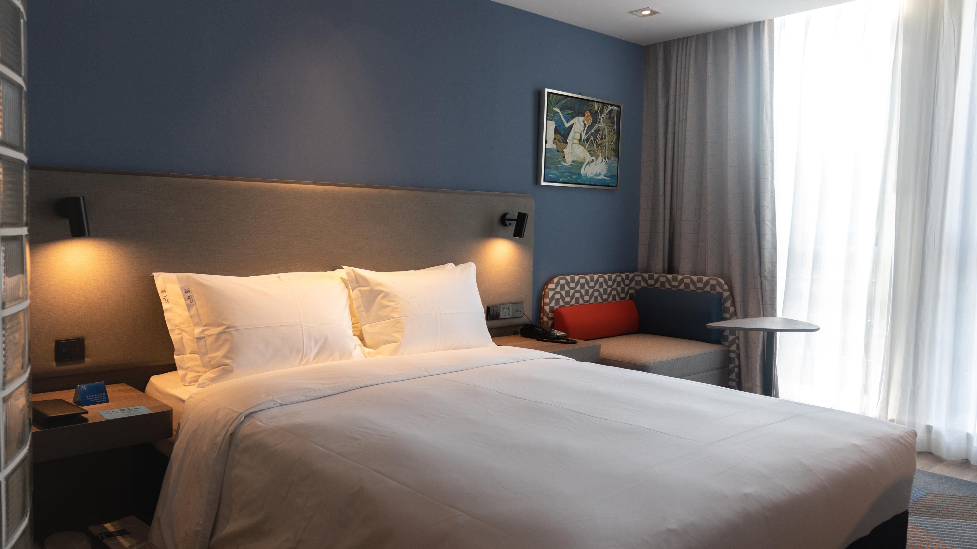 in-room safe, desk, blackout curtains, soundproofing