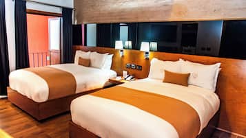Junior Suite, 2 Double beds | 1 bedroom, premium bedding, in-room safe, iron/ironing board