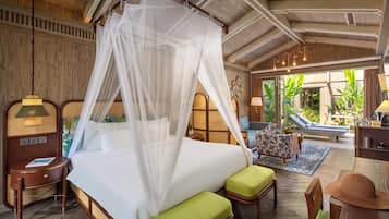 Garden Pool Villa | Ropa de cama de alta calidad, edredón y minibar