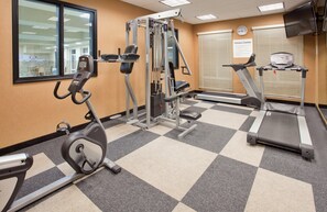 A fitness center with cardio machines, weight training equipment, and a treadmill. - Holiday Inn Express & Suites Las Cruces North by IHG (Las Cruces)