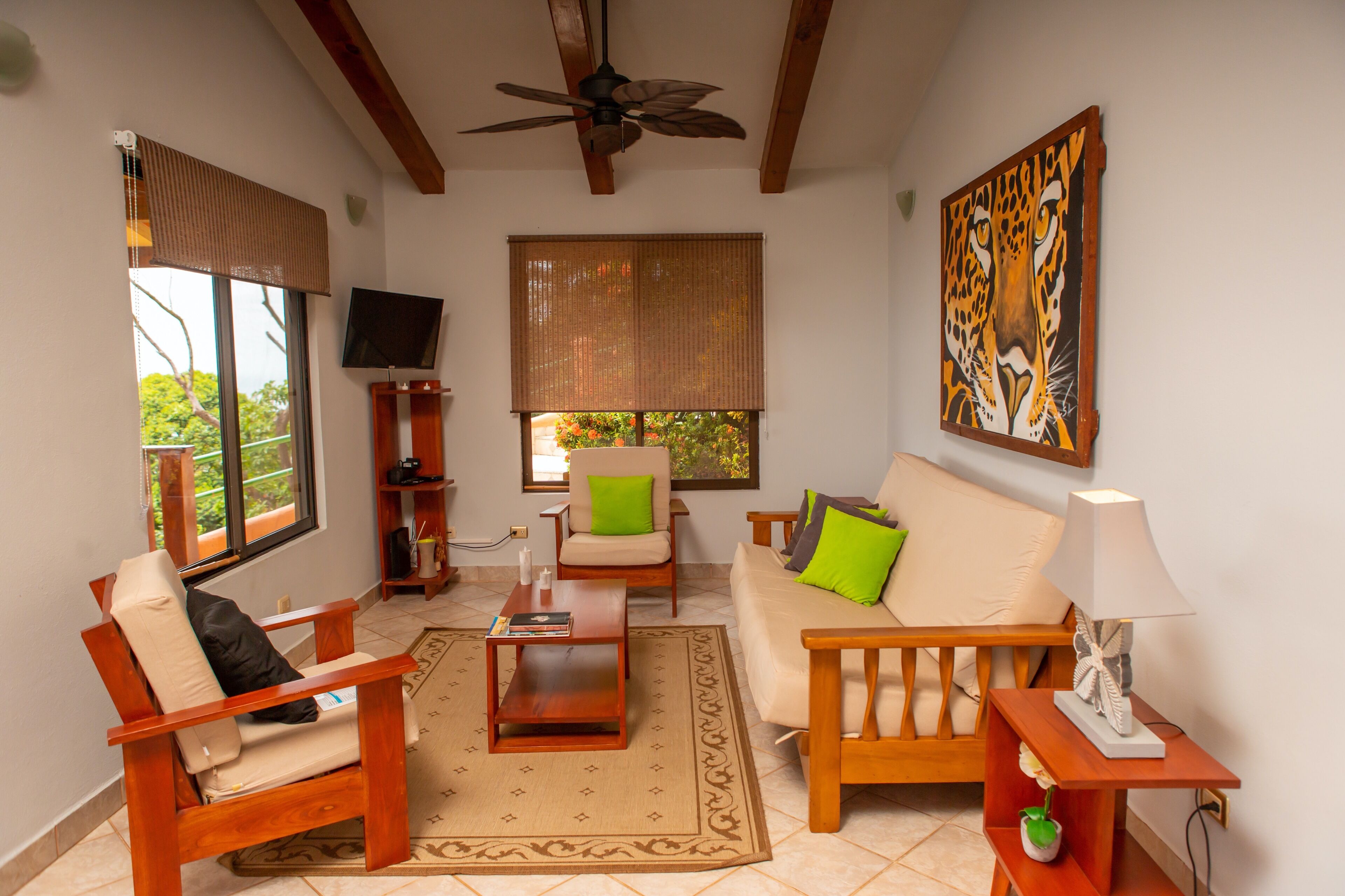 villa, 1 bedroom | living room | 25-inch tv with cable channels