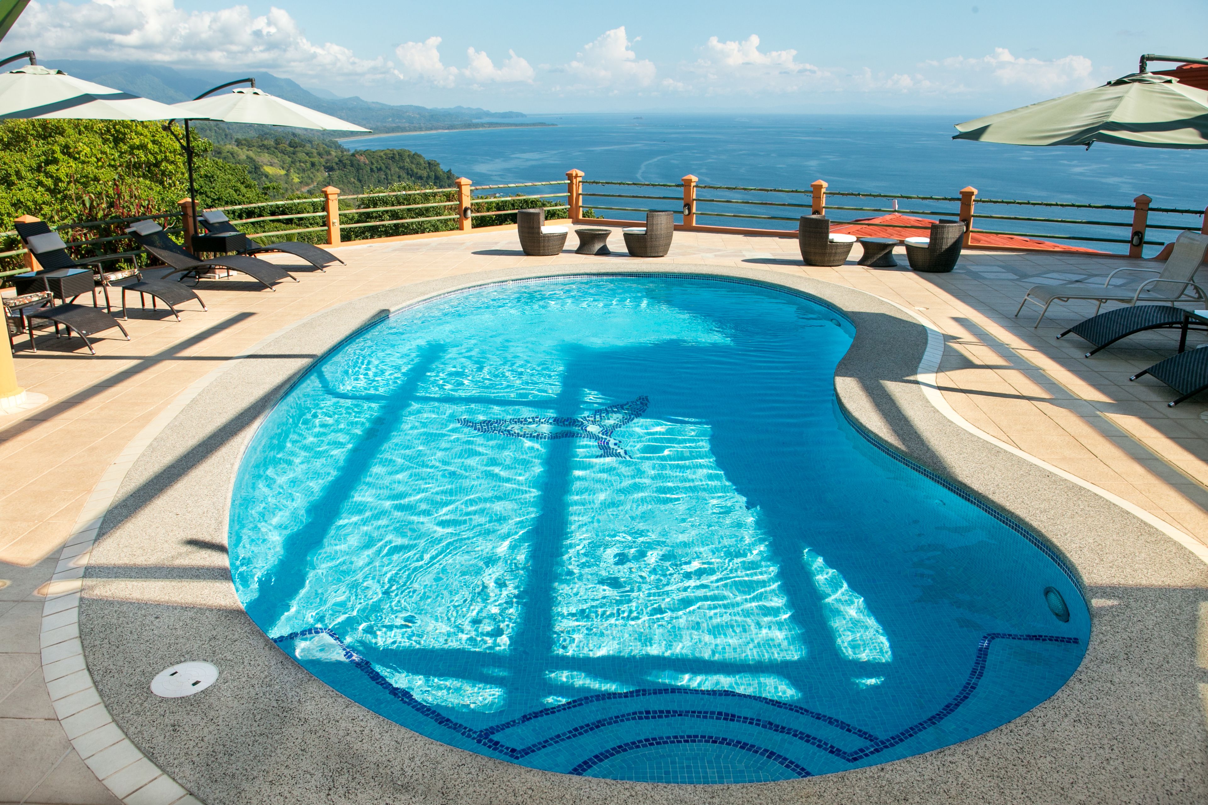 Outdoor pool, open 6:00 AM to 8:00 PM, pool umbrellas, sun loungers