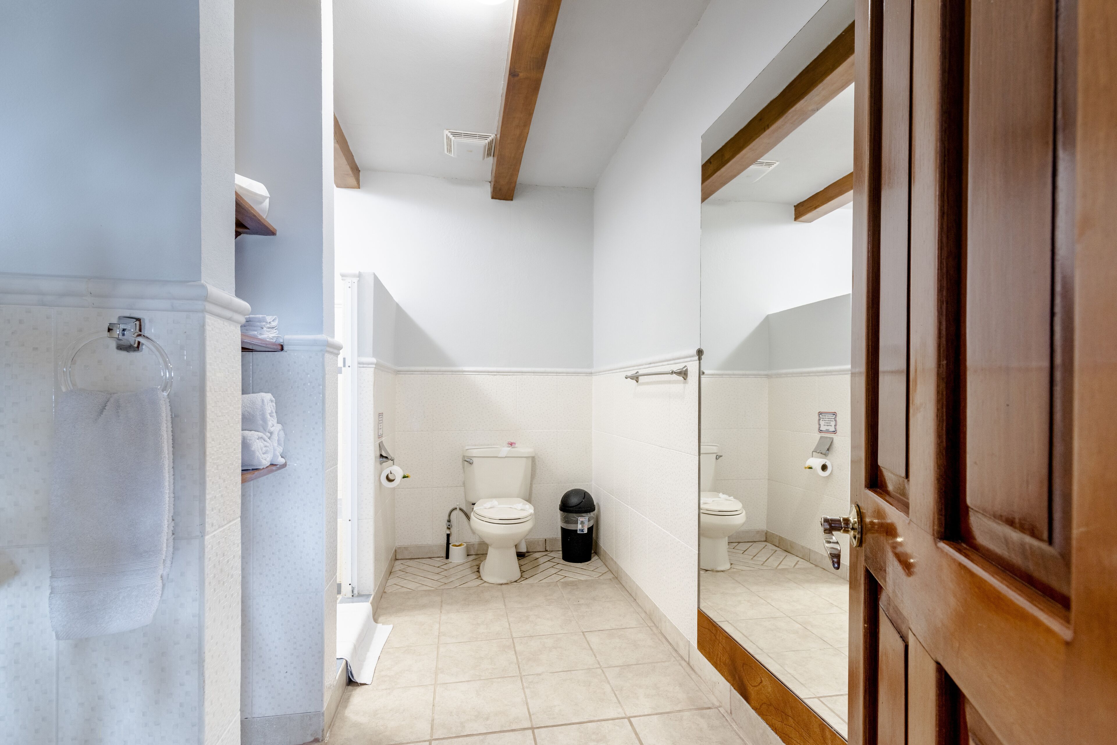 villa, 2 bedrooms,  one queen size bed. | bathroom | shower, hair dryer, towels, soap