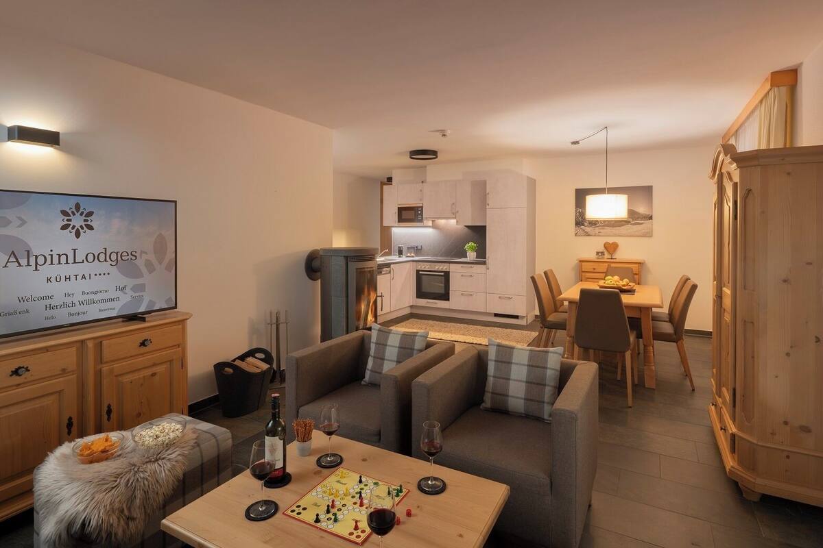 Departamento Confort, 3 habitaciones, sauna (Braunbär) | Ropa de cama de alta calidad y caja de seguridad en la habitación