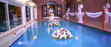 Seasonal outdoor pool, open 10:30 AM to 4:00 PM, sun loungers