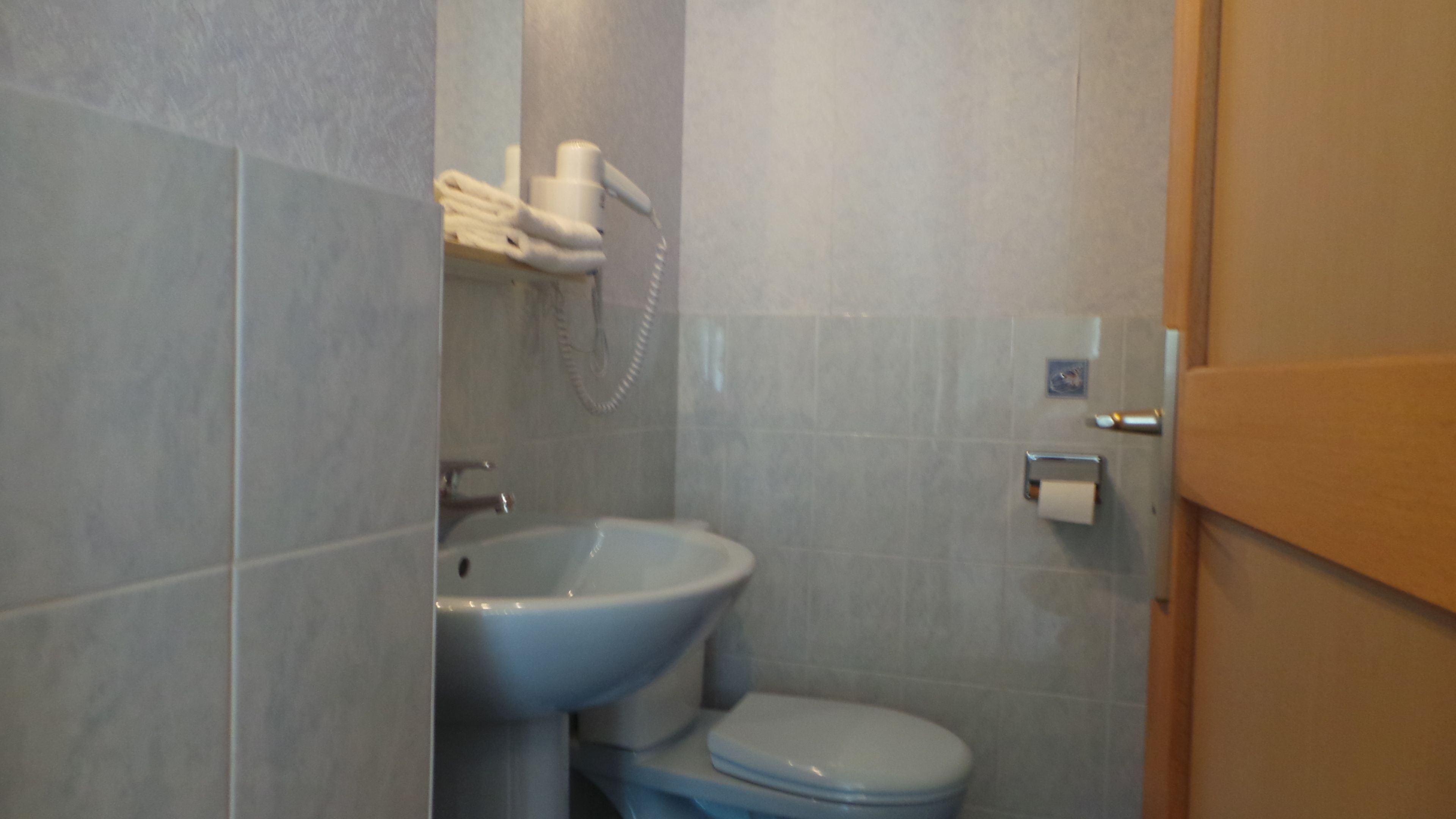 free toiletries, hair dryer, towels