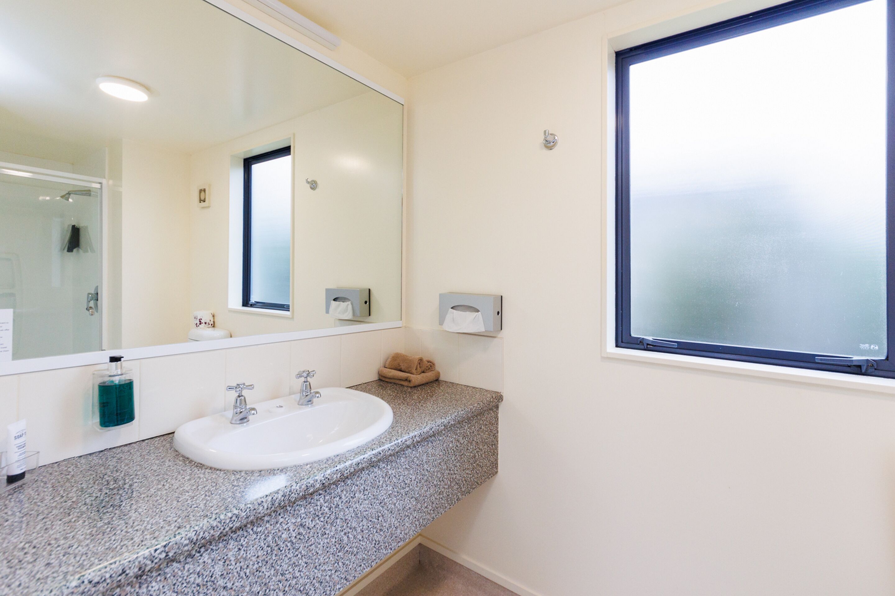 Free toiletries, hair dryer, towels, soap