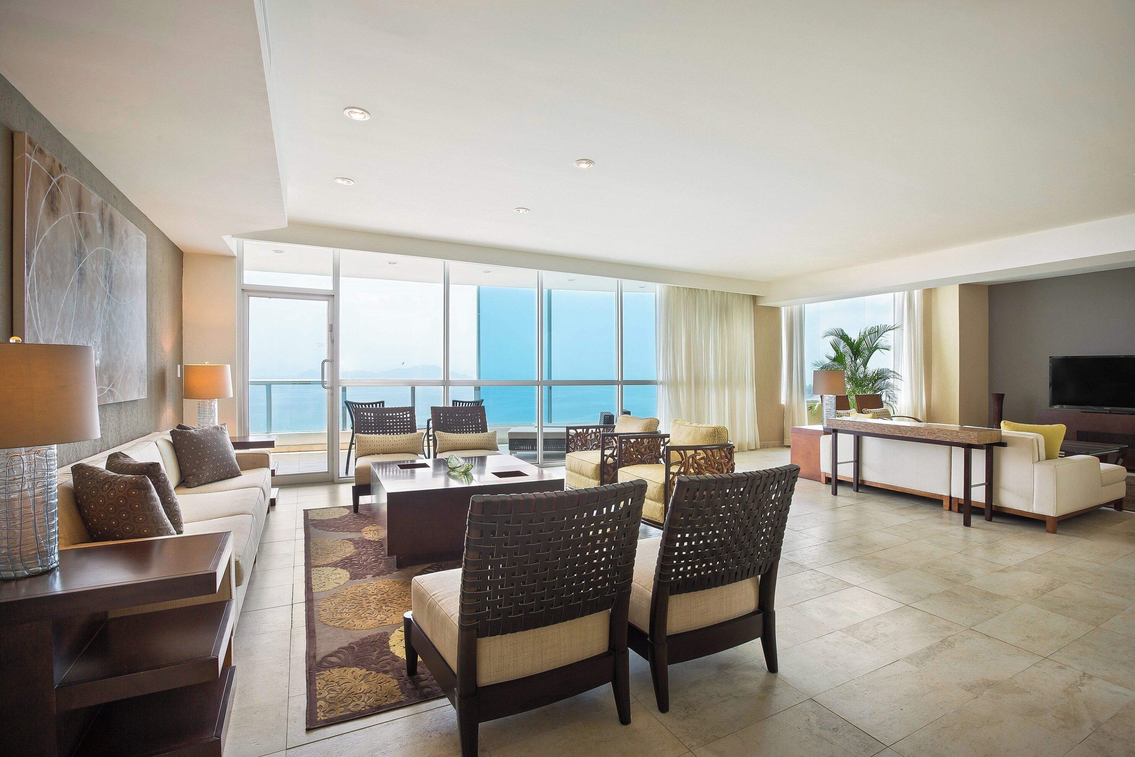 Presidential Suite, 1 King Bed, Ocean View | Living area