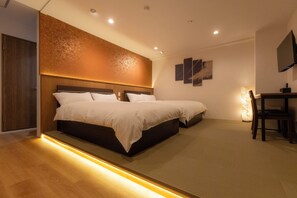 4 人部屋 禁煙 | 客室ごとに異なるインテリア、WiFi (無料)、ベッドシーツ
