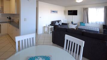 Superior Apartment, 2 Bedrooms, Ocean View | Iron/ironing board, free cots/infant beds, rollaway beds, free WiFi