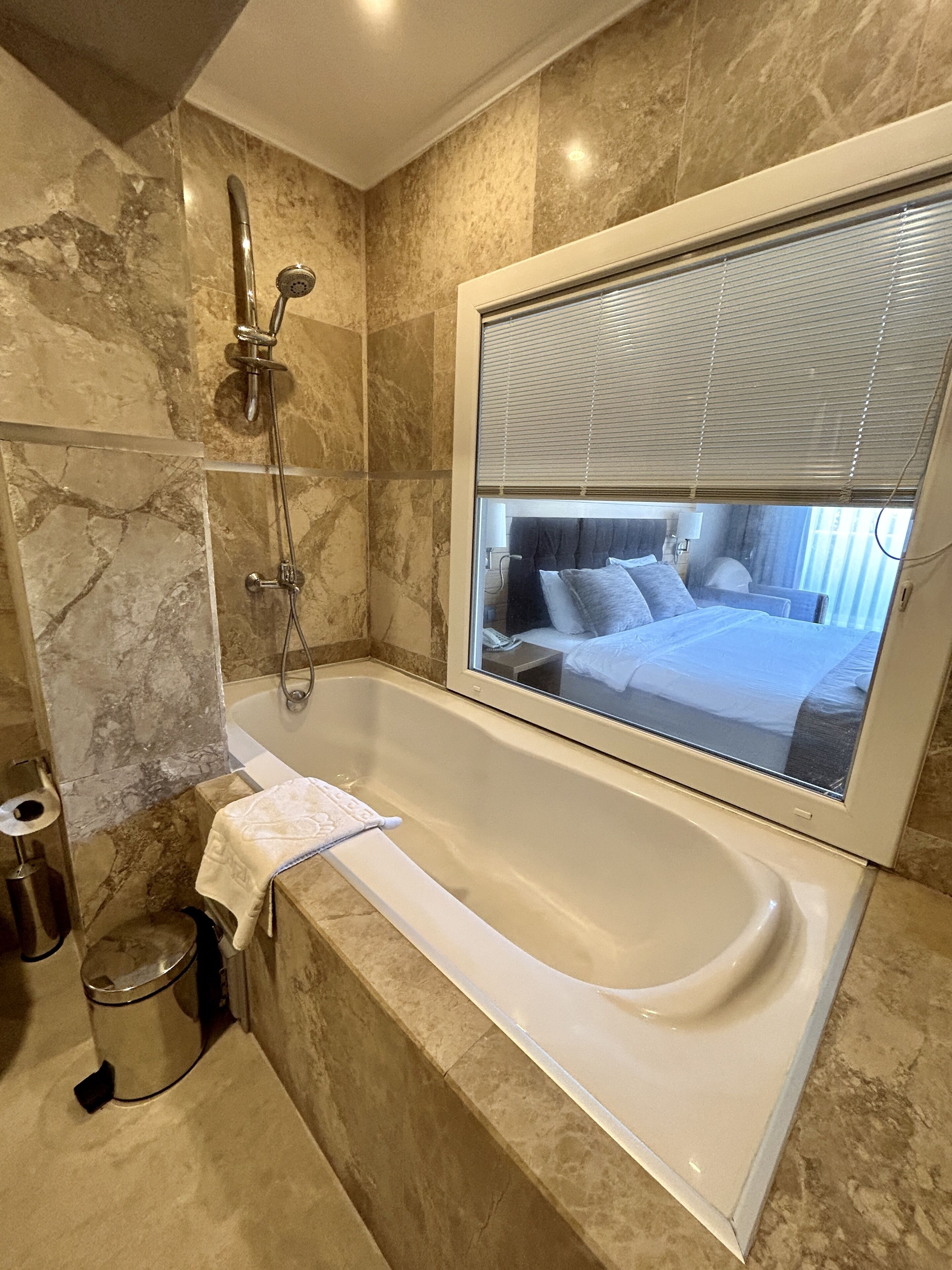 deluxe room | bathroom | shower, free toiletries, hair dryer, slippers